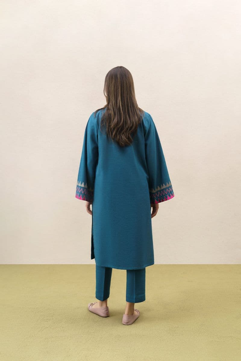 2 PIECE EMBROIDERED SLUB KHADDAR SUIT (PRET) thumbnail