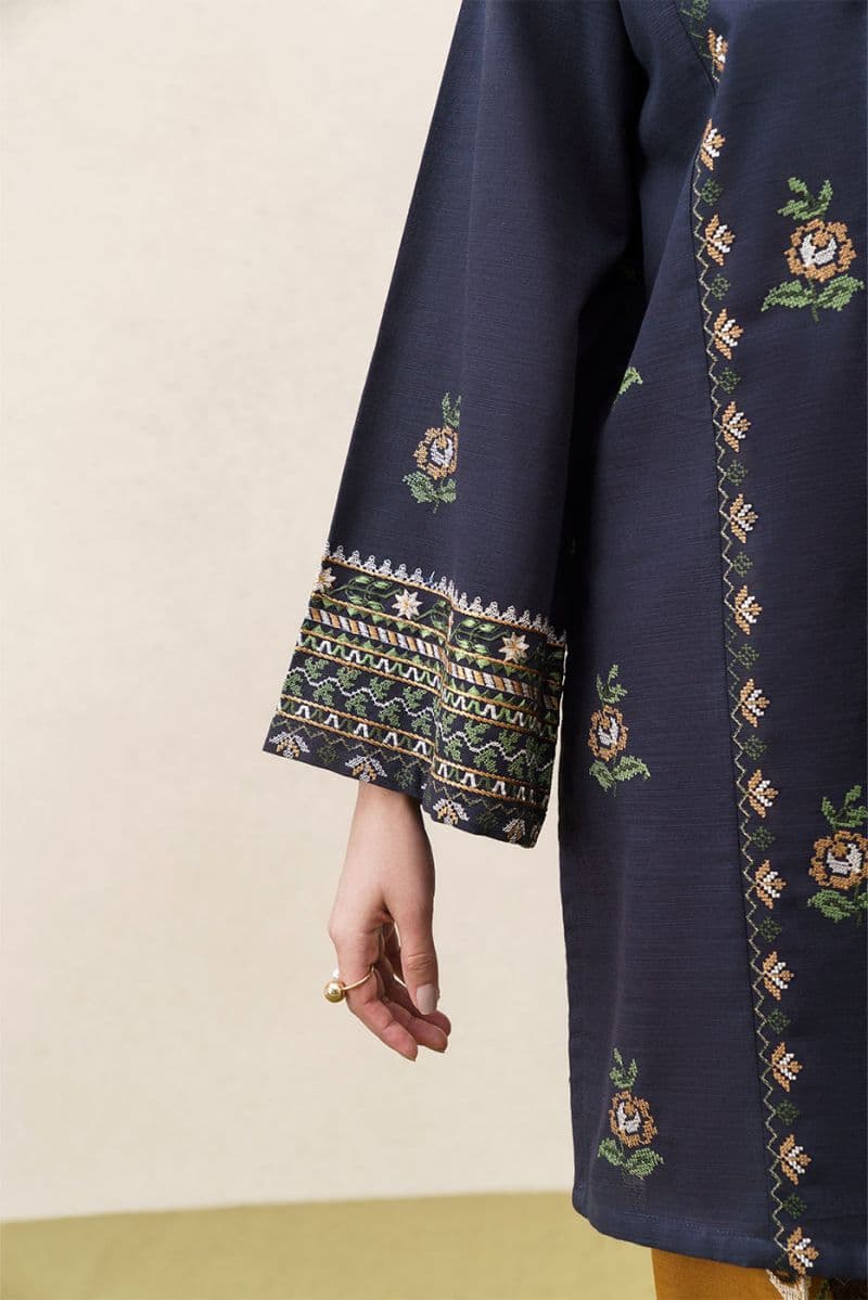 2 PIECE EMBROIDERED SLUB KHADDAR SUIT (PRET) thumbnail