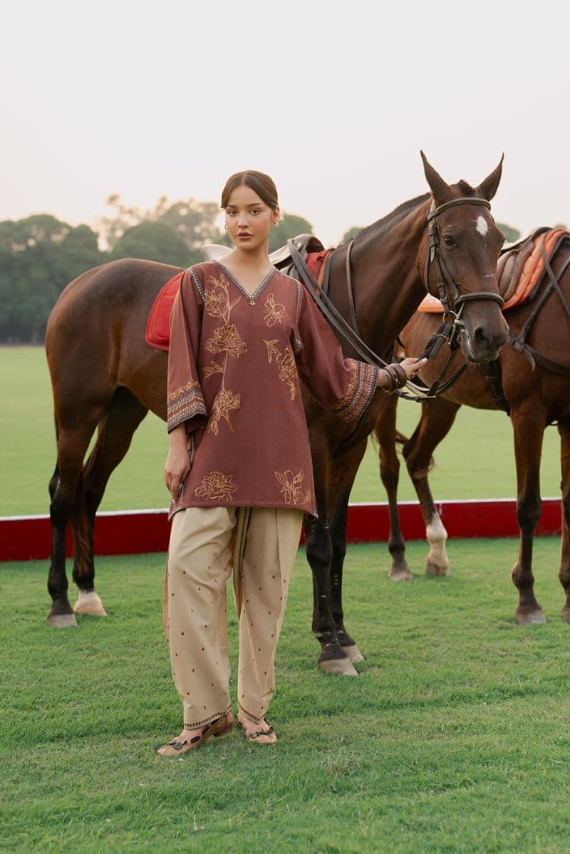 2 PIECE EMBROIDERED SLUB KHADDAR SUIT (PRET) thumbnail