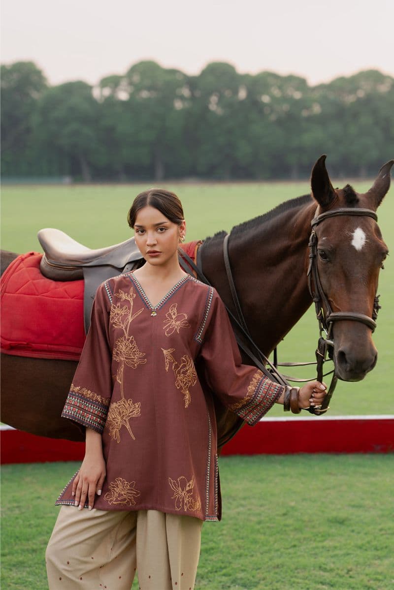2 PIECE EMBROIDERED SLUB KHADDAR SUIT (PRET) thumbnail