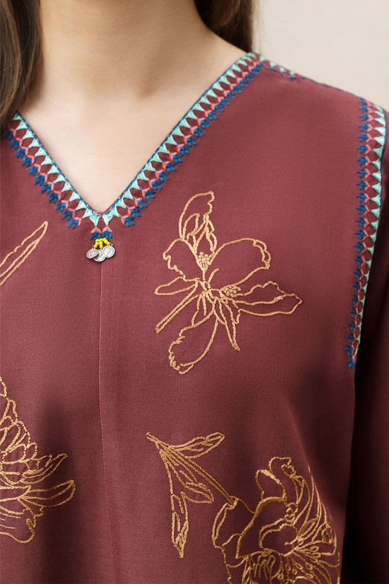 2 PIECE EMBROIDERED SLUB KHADDAR SUIT (PRET) thumbnail