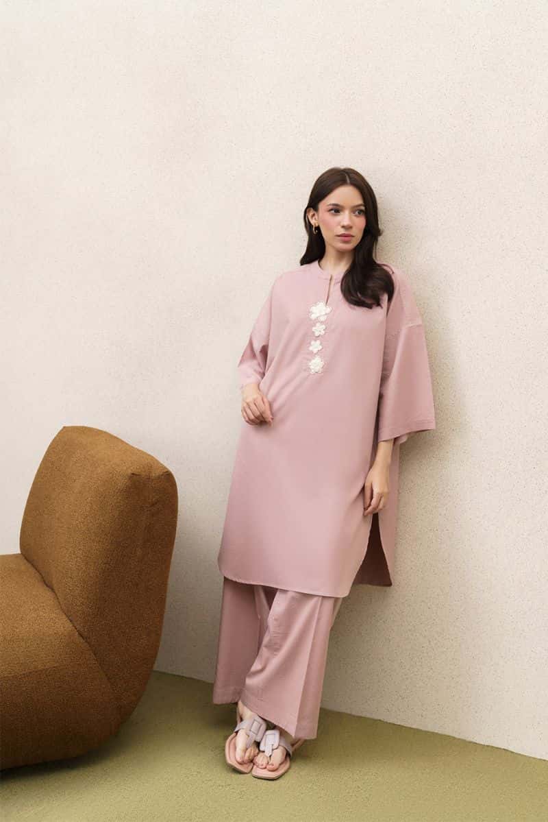 2 PIECE SOLID YARN DYED DOBBY SUIT (PRET)
