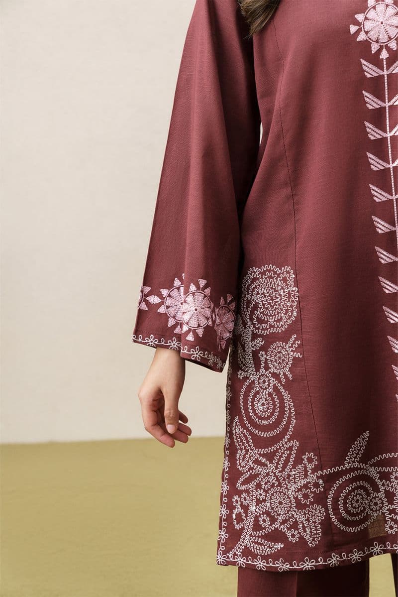 2 PIECE EMBROIDERED SLUB KHADDAR SUIT (PRET) thumbnail
