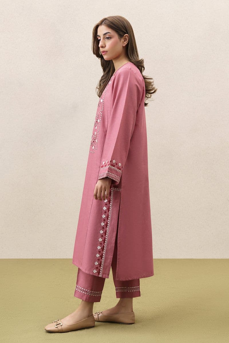 2 PIECE EMBROIDERED SLUB KHADDAR SUIT (PRET) thumbnail