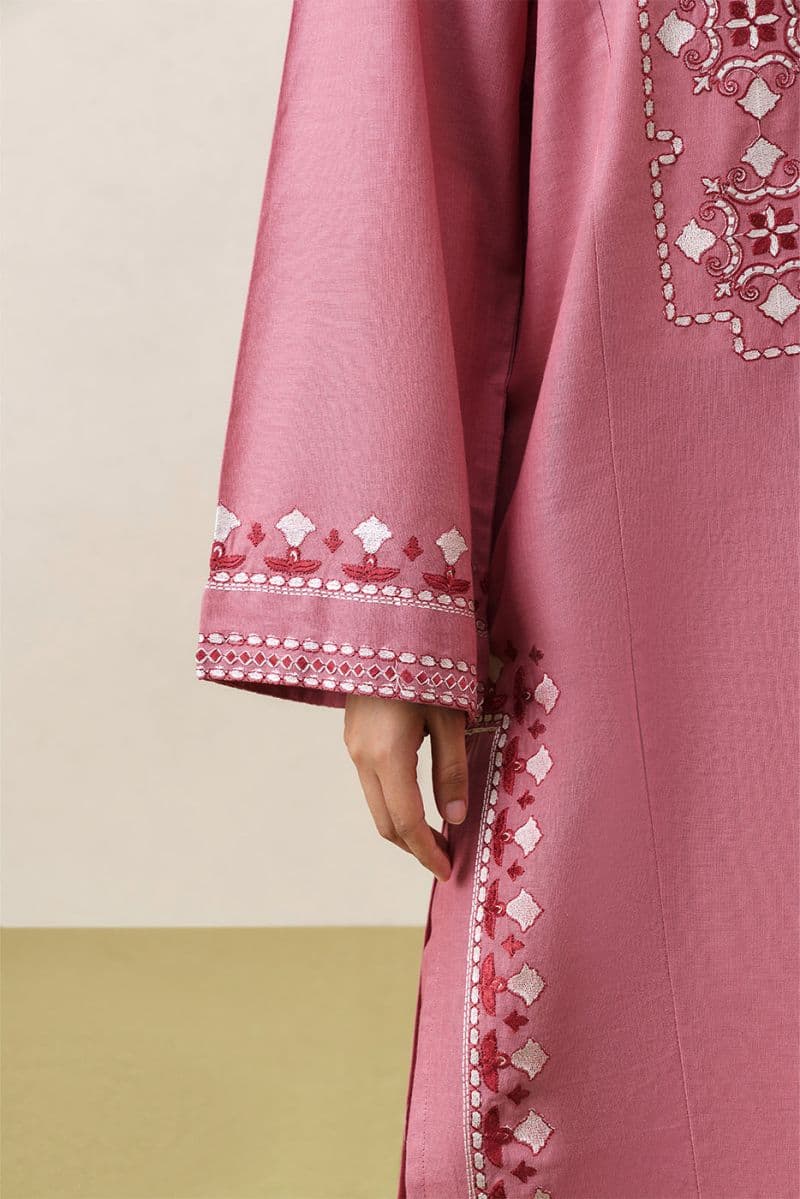 2 PIECE EMBROIDERED SLUB KHADDAR SUIT (PRET) thumbnail