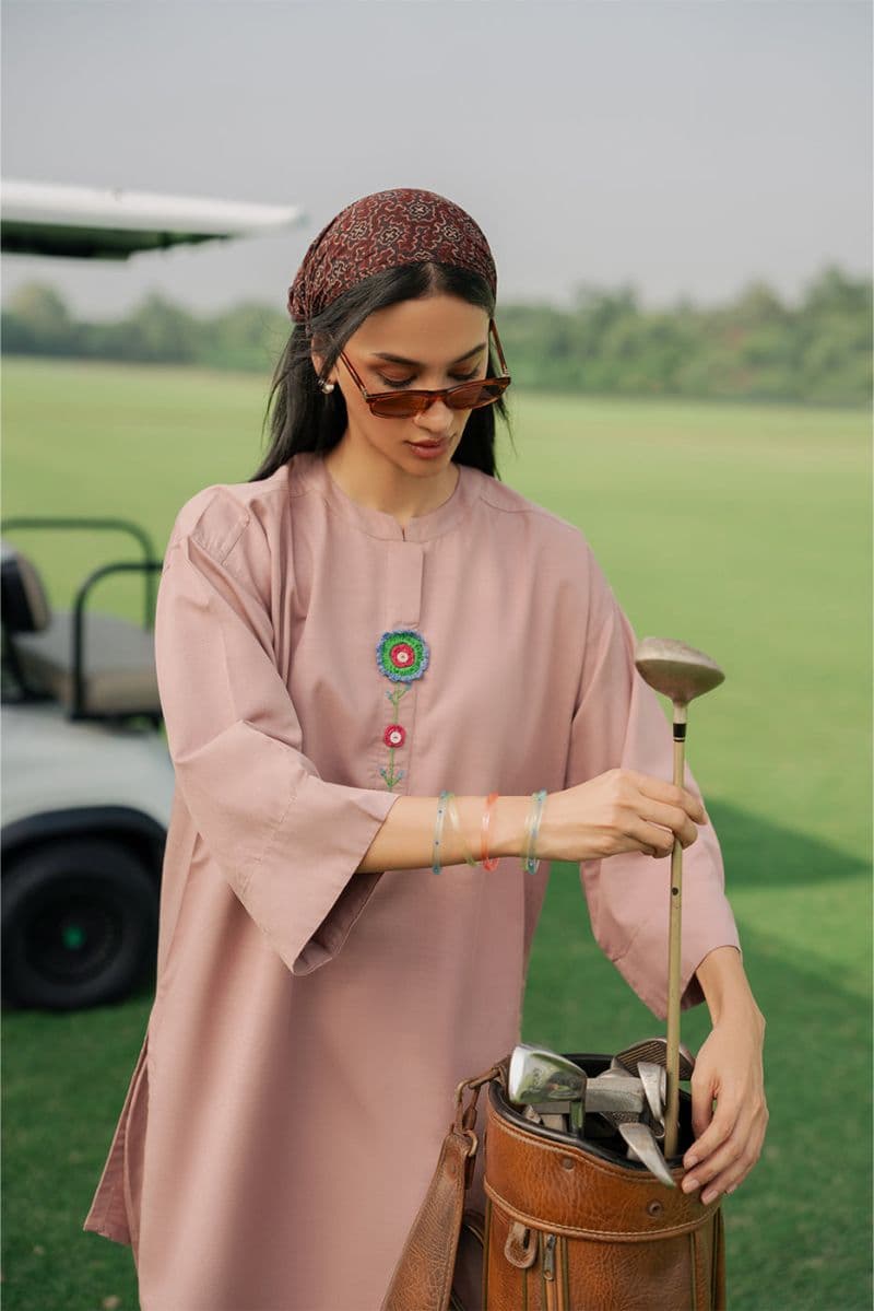2 PIECE EMBROIDERED TWILL SUIT (PRET) thumbnail