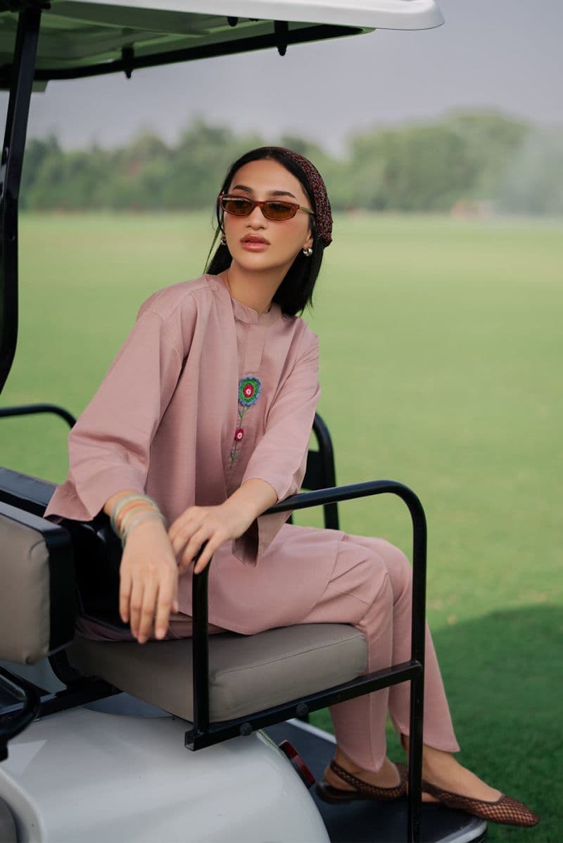 2 PIECE EMBROIDERED TWILL SUIT (PRET) thumbnail