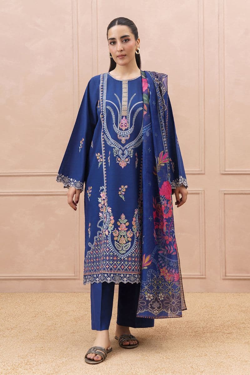 3 PIECE EMBROIDERED SLUB SUIT (HIGH CASUAL) thumbnail