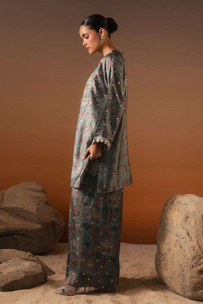 EMBROIDERED SHAMOZE SILK SHIRT (LUXURY-PRET) thumbnail