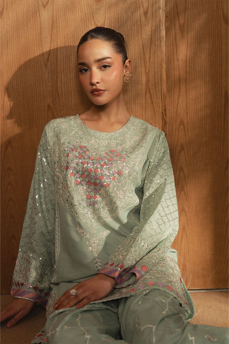 EMBROIDERED RAW SILK SHIRT (LUXURY PRET) thumbnail