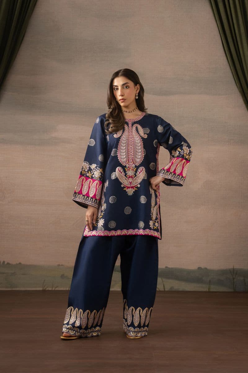 2 PIECE EMBROIDERED ZARI JACQUARD SUIT (LUXURY PRET) thumbnail