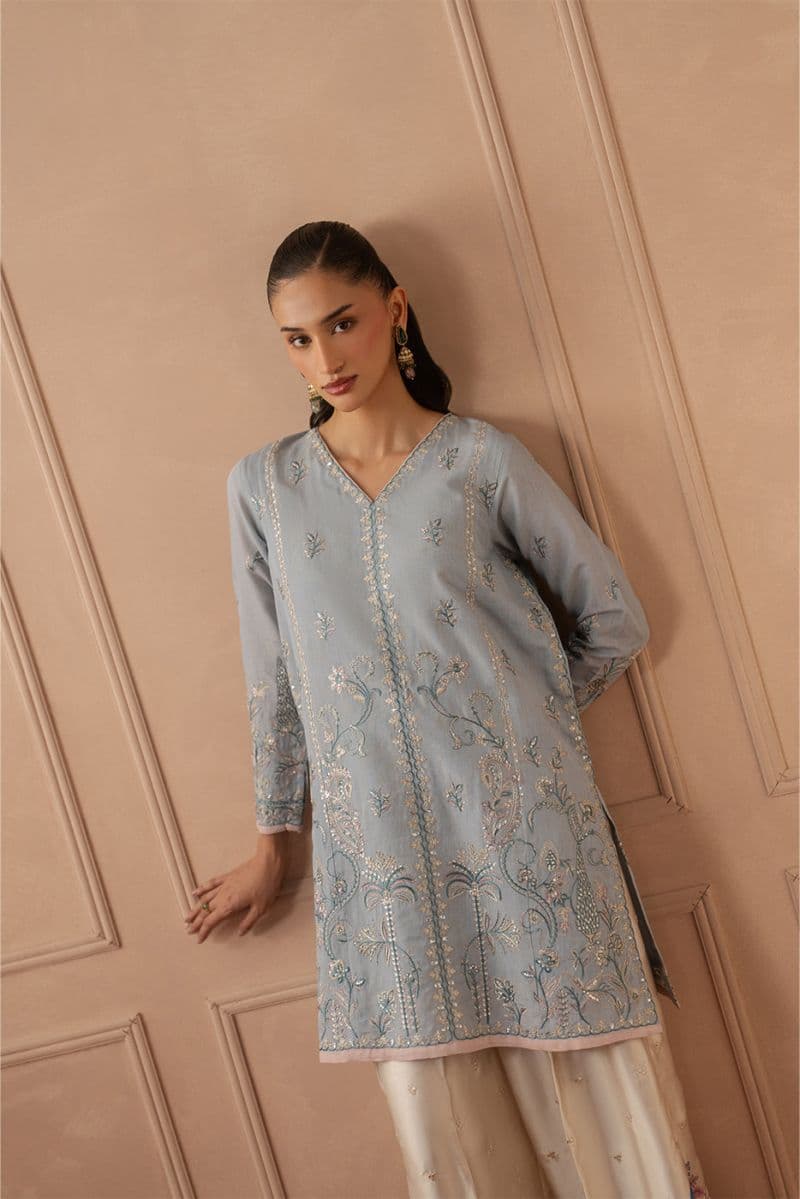 2 PIECE EMBROIDERED ZARI JACQUARD SUIT (LUXURY PRET) thumbnail