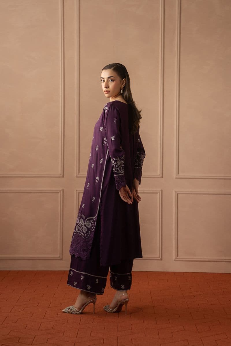 2 PIECE EMBROIDERED RAW SILK SUIT (LUXURY PRET) thumbnail