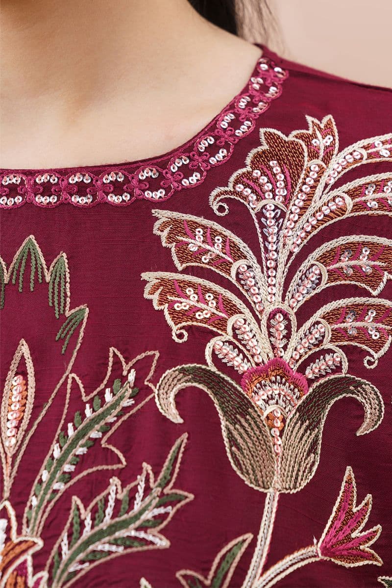 2 PIECE EMBROIDERED RAW SILK SUIT (LUXURY PRET) thumbnail