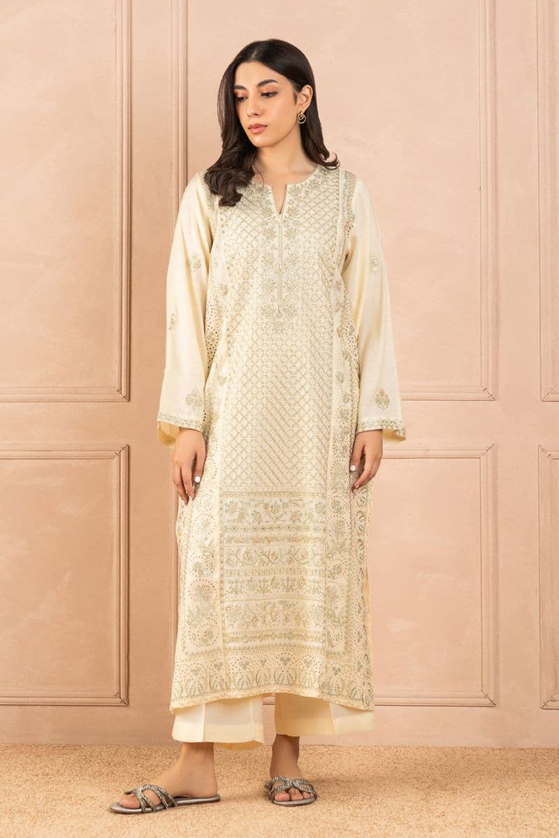 2 PIECE EMBROIDERED RAW SILK SUIT (LUXURY PRET) thumbnail