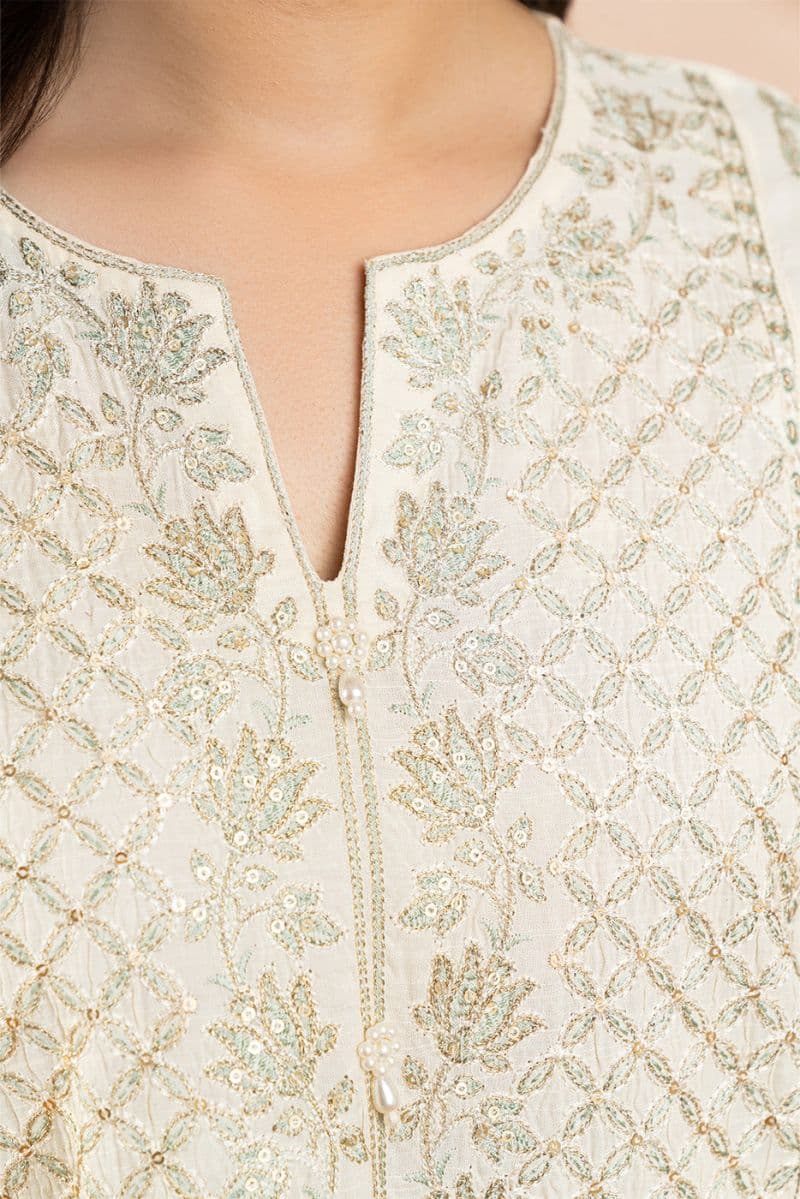 2 PIECE EMBROIDERED RAW SILK SUIT (LUXURY PRET) thumbnail