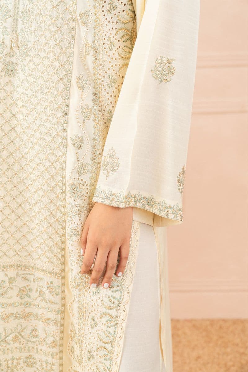 2 PIECE EMBROIDERED RAW SILK SUIT (LUXURY PRET) thumbnail