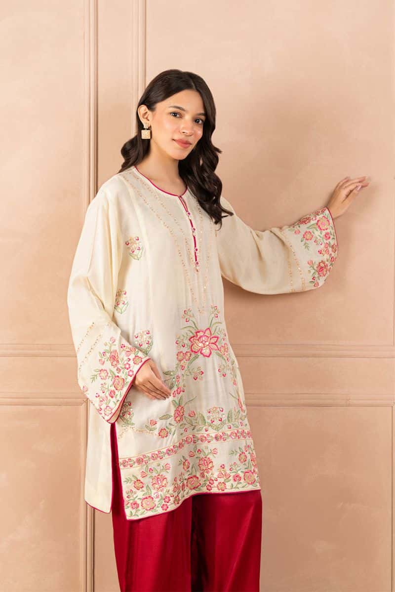 2 PIECE EMBROIDERED RAW SILK SUIT (LUXURY PRET)