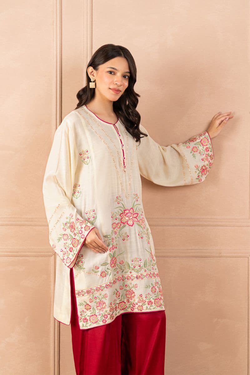 2 PIECE EMBROIDERED RAW SILK SUIT (LUXURY PRET) thumbnail