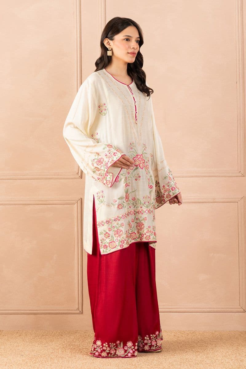 2 PIECE EMBROIDERED RAW SILK SUIT (LUXURY PRET) thumbnail