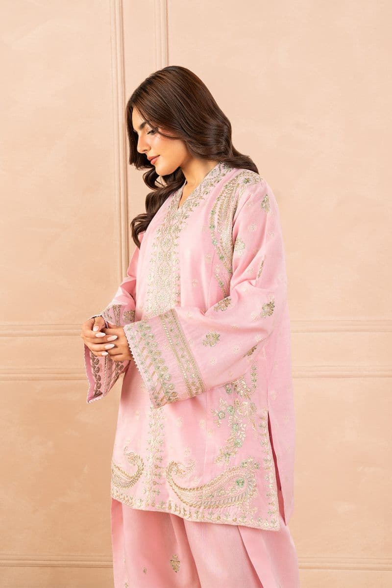 2 PIECE EMBROIDERED ZARI JACQUARD SUIT (LUXURY PRET) thumbnail
