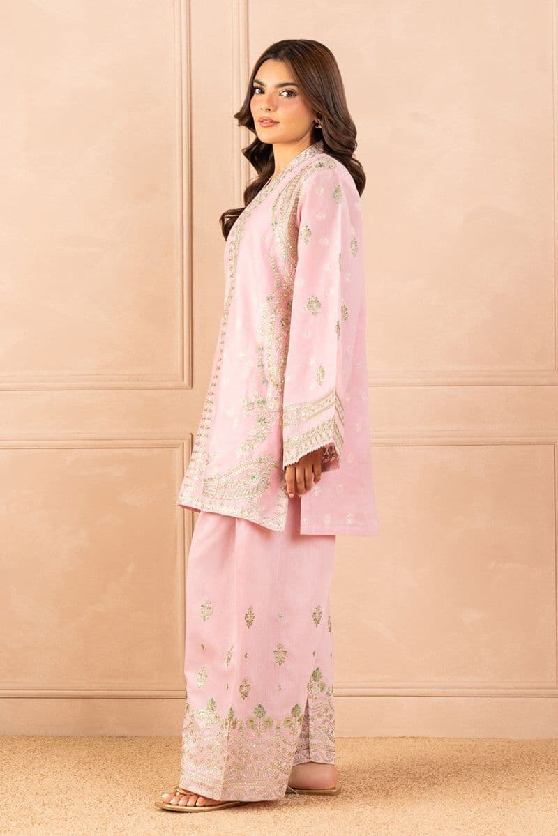 2 PIECE EMBROIDERED ZARI JACQUARD SUIT (LUXURY PRET) thumbnail
