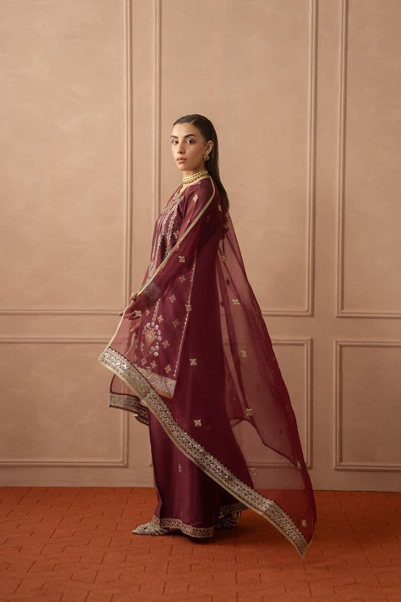 3 PIECE EMBROIDERED PAPER COTTON SUIT (LUXURY PRET) thumbnail