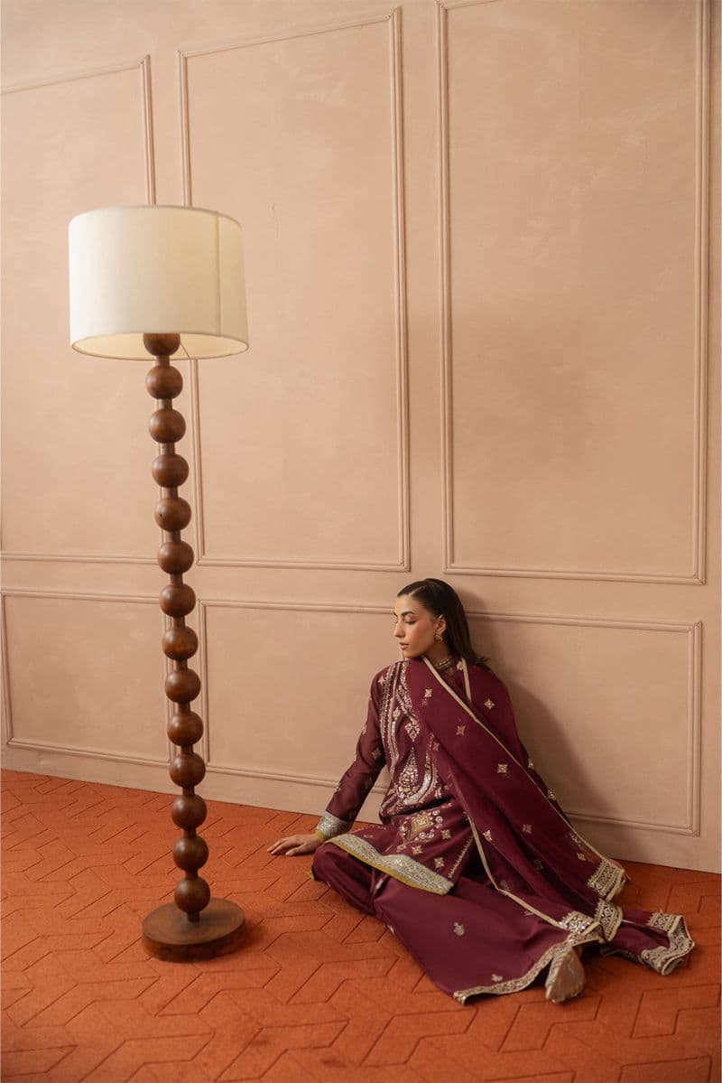 3 PIECE EMBROIDERED PAPER COTTON SUIT (LUXURY PRET) thumbnail