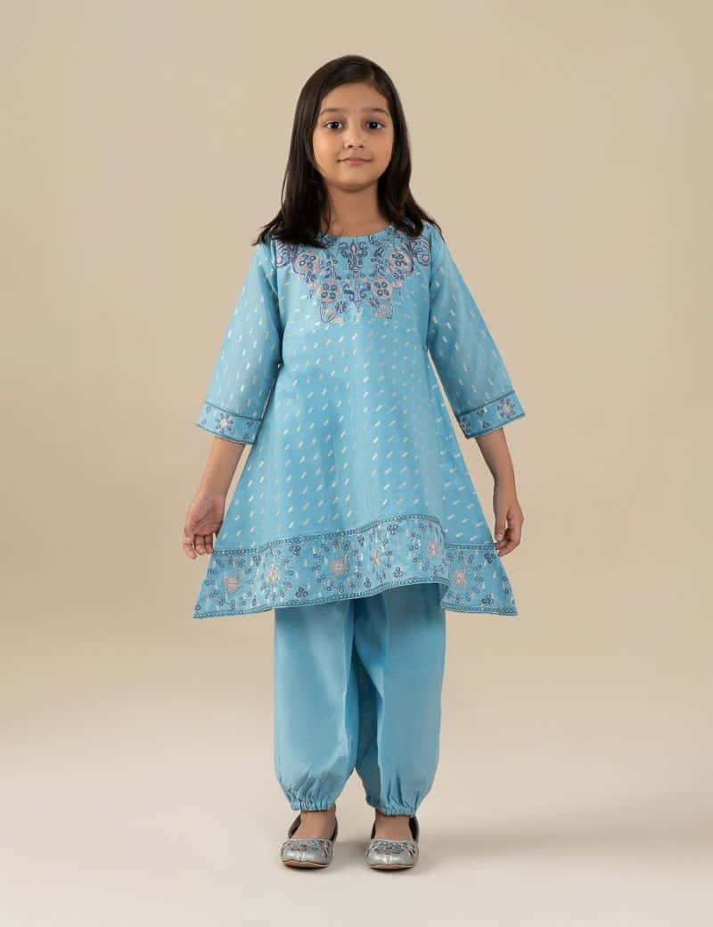 2 PIECE EMBROIDERED PEPLUM SUIT
