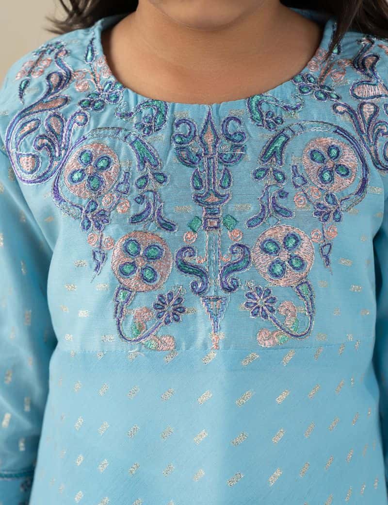 2 PIECE EMBROIDERED PEPLUM SUIT - alternate view