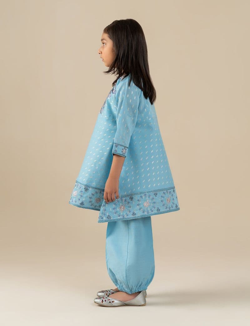 2 PIECE EMBROIDERED PEPLUM SUIT thumbnail