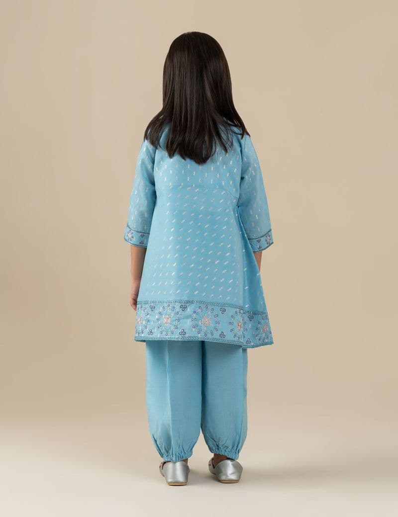 2 PIECE EMBROIDERED PEPLUM SUIT thumbnail