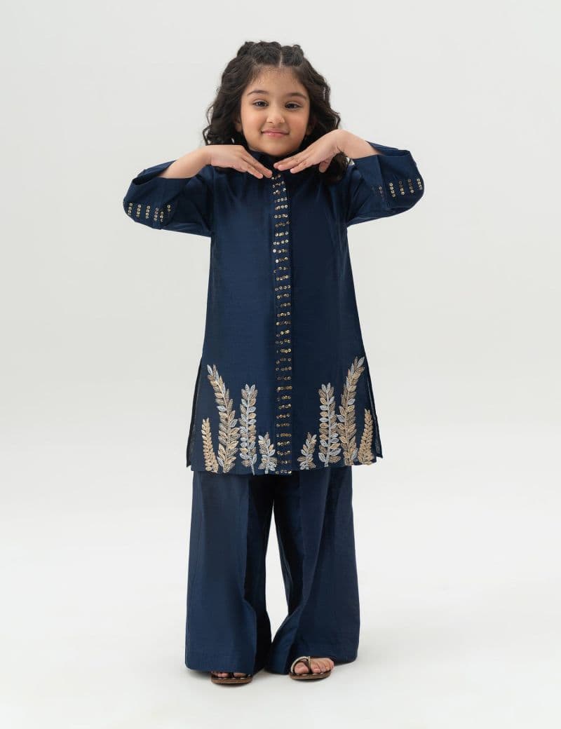 2 PIECE BUTTON DOWN EMBROIDERED SUIT thumbnail