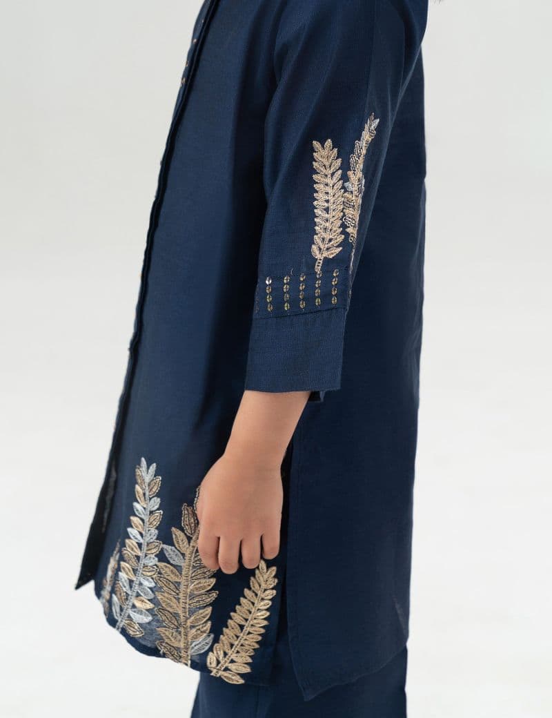 2 PIECE BUTTON DOWN EMBROIDERED SUIT thumbnail