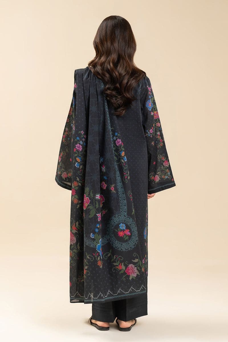 3 PICE PRINTED LAWN SUIT-DARK MYSTERY (UNSTITCHED) thumbnail