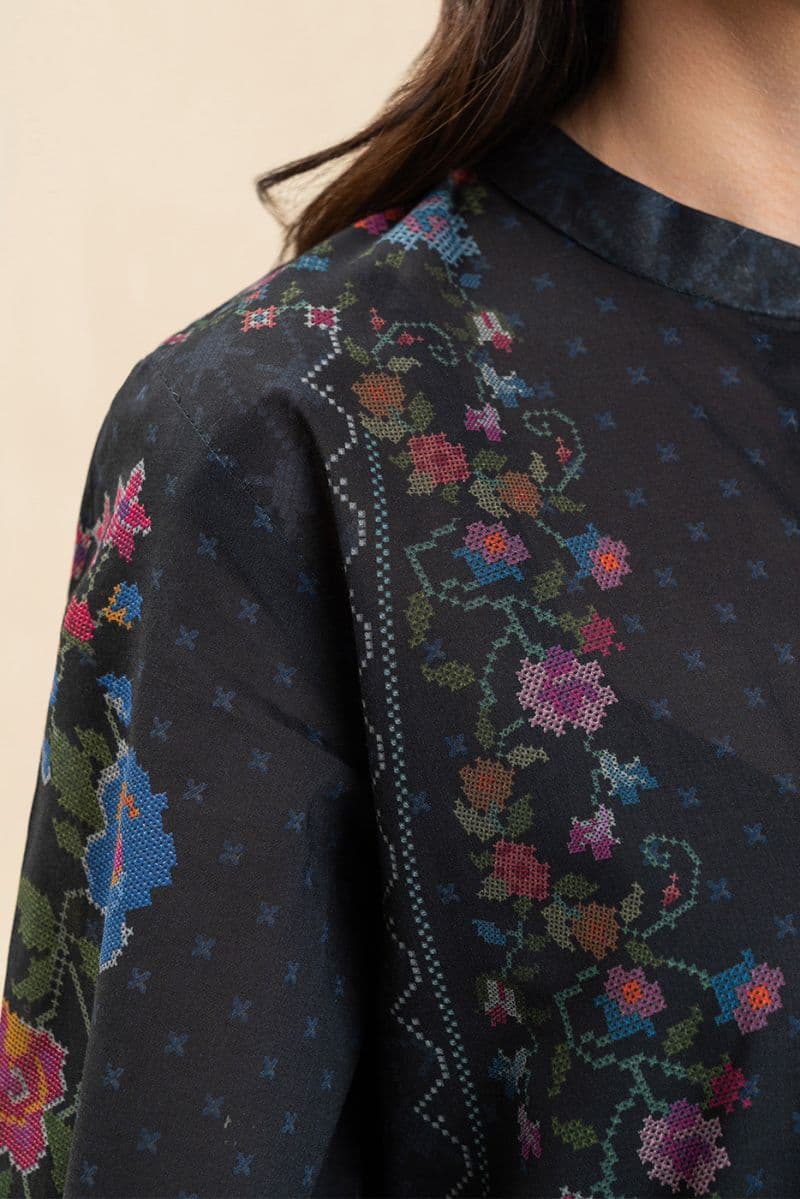3 PICE PRINTED LAWN SUIT-DARK MYSTERY (UNSTITCHED) thumbnail