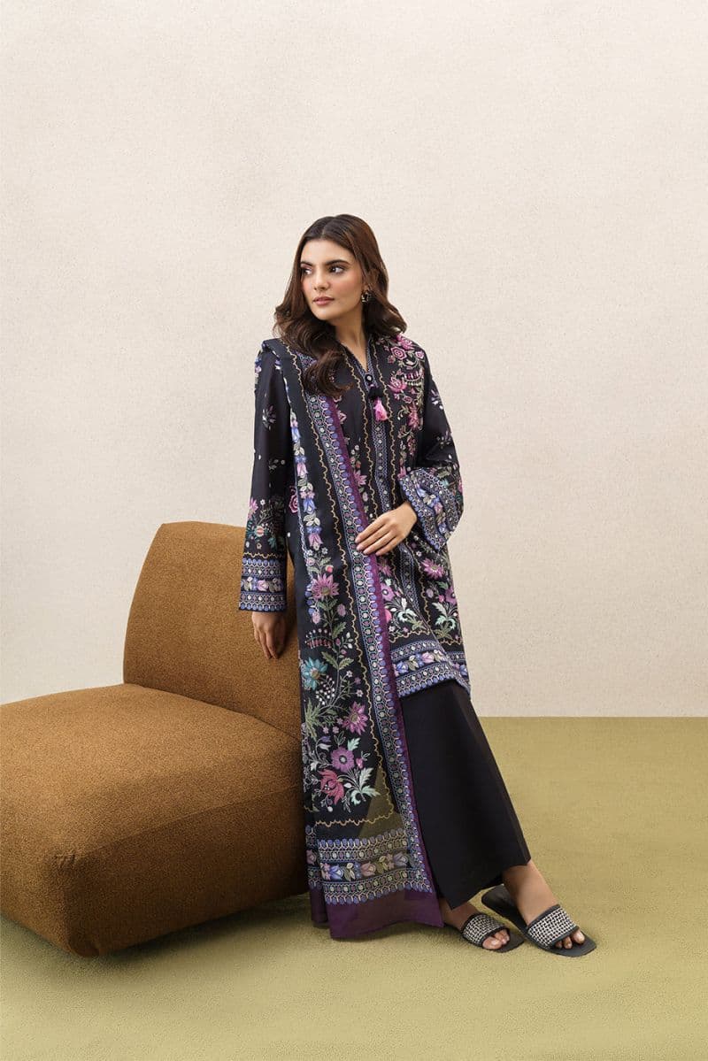 3 PIECE EMBROIDERED LAWN SUIT-OBSIDIAN FLORENCE (UNSTITCHED) thumbnail