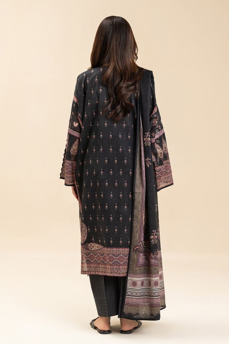 3 PIECE EMBROIDERED LENO KARRA SUIT-PAISLEY MAJESTY (UNSTITCHED) thumbnail