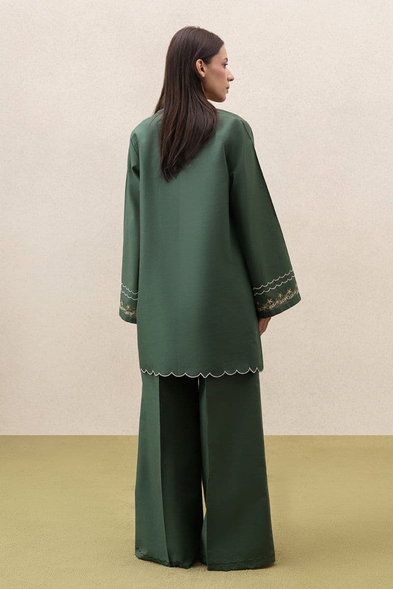 2 PIECE EMBROIDERED KHADDAR SUIT-MOSS REVERIE (UNSTITCHED) thumbnail