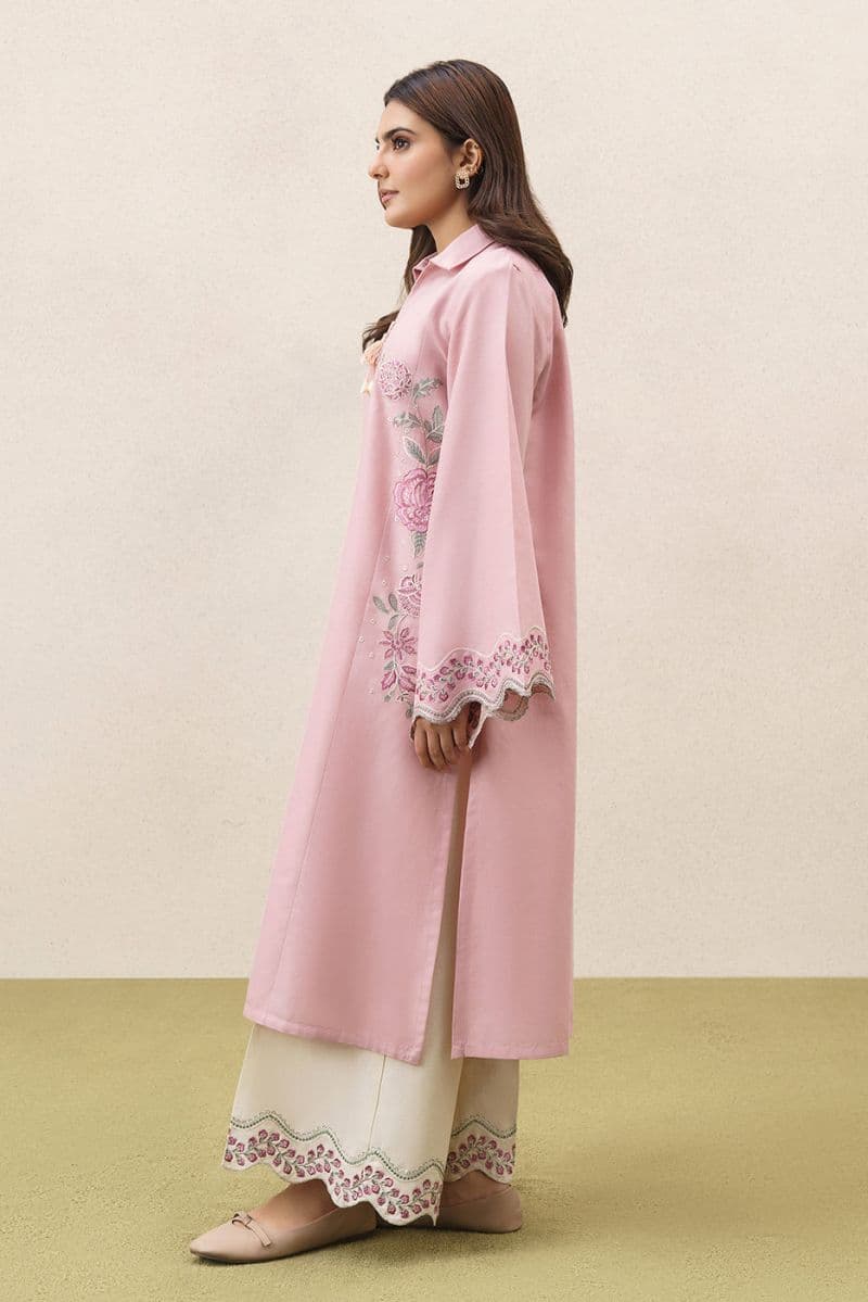 2 PIECE EMBROIDERED KHADDAR SUIT-VINTAGE ROSE (UNSTITCHED) thumbnail
