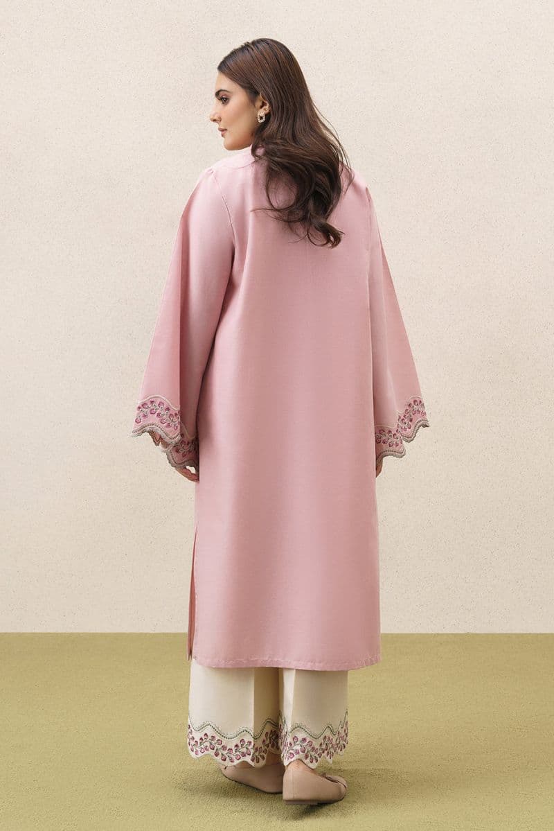2 PIECE EMBROIDERED KHADDAR SUIT-VINTAGE ROSE (UNSTITCHED) thumbnail
