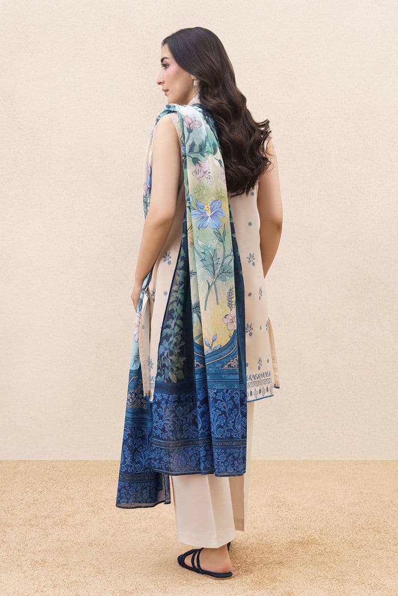 3 PIECE EMBROIDERED LAWN SUIT-PEARLY SERENE (UNSTITCHED) thumbnail