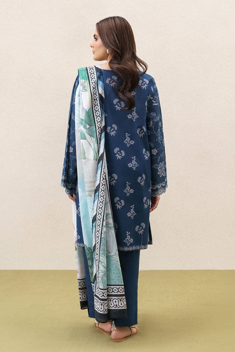 3 PIECE EMBROIDERED LAWN SUIT-MIDNIGHT AURA (UNSTITCHED) thumbnail