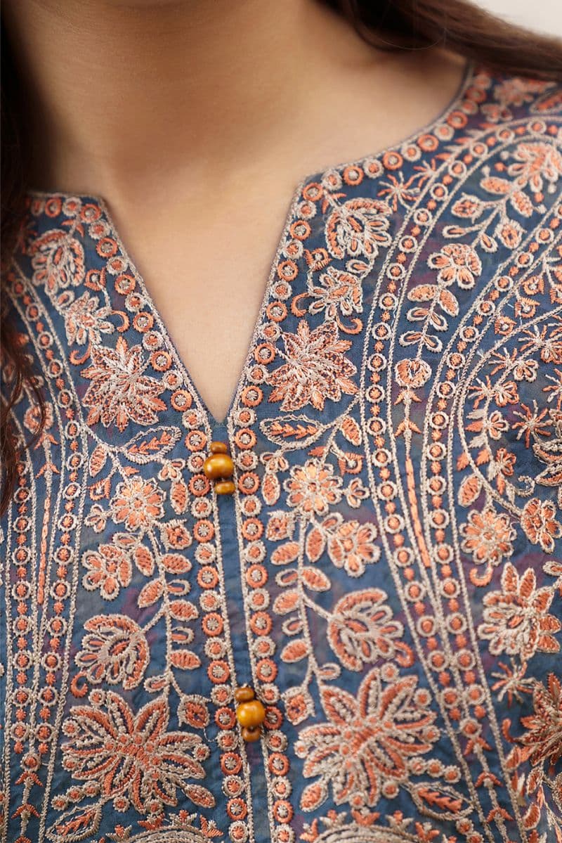 3 PIECE EMBROIDERED LAWN SUIT-FLORAL MEADOW (UNSTITCHED) thumbnail