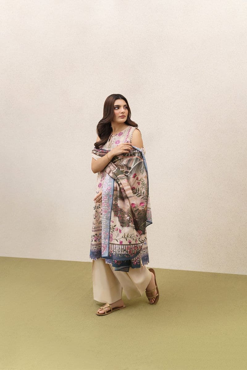 3 PIECE EMBROIDERED LAWN SUIT-ETHEREAL BLOOM (UNSTITCHED) thumbnail