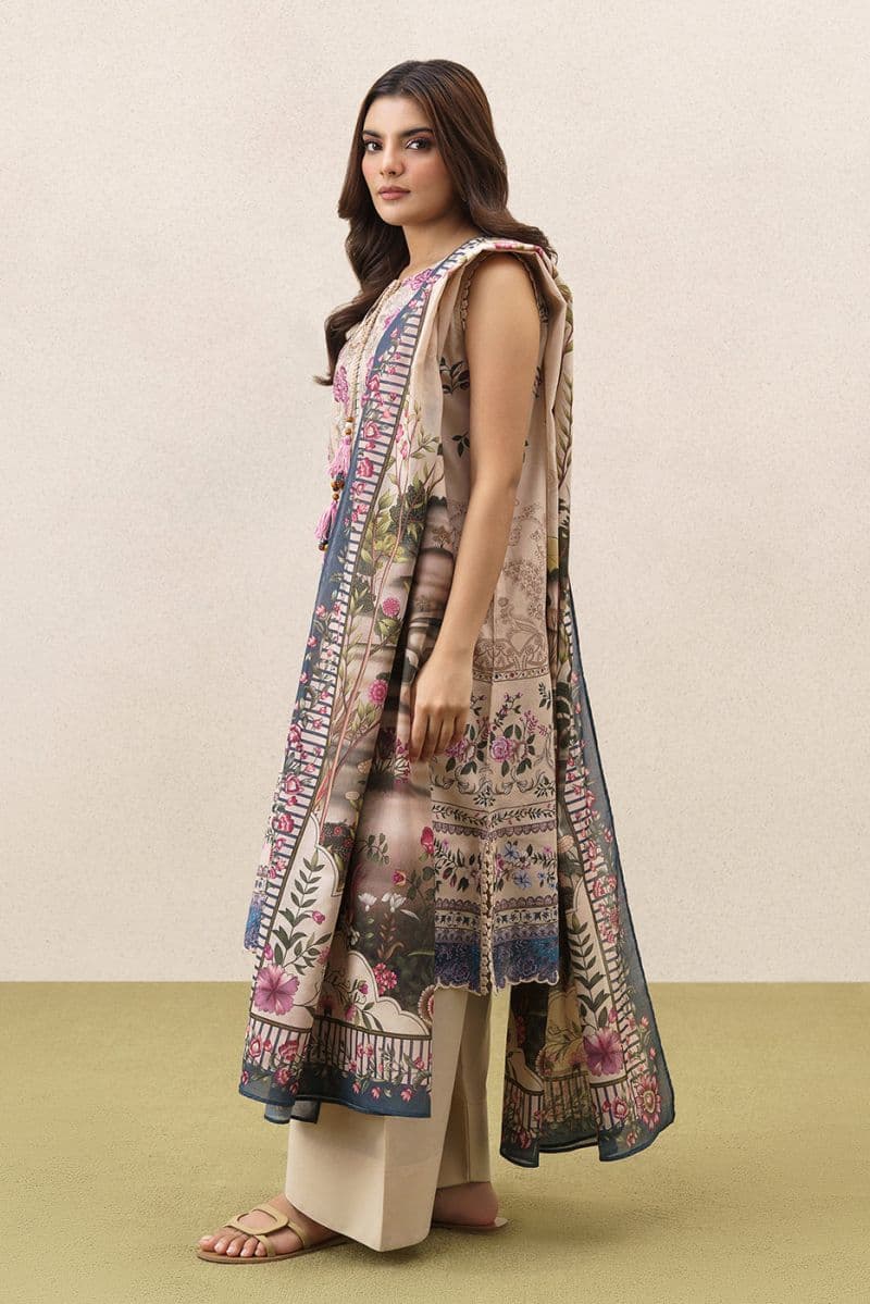 3 PIECE EMBROIDERED LAWN SUIT-ETHEREAL BLOOM (UNSTITCHED) thumbnail