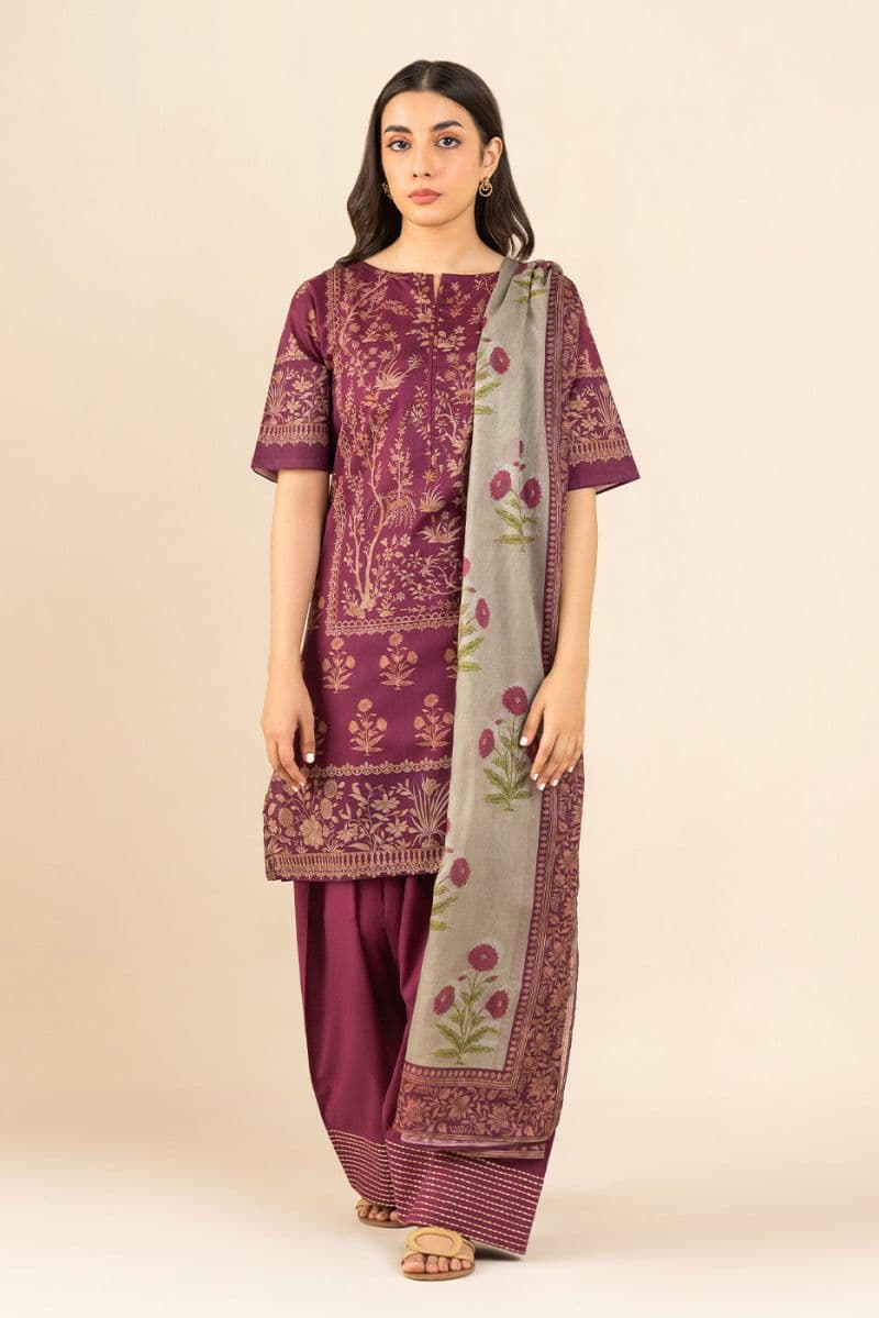 3 PIECE PRINTED LAWN SUIT-SAGE DEW ( UNSTITCHED ) thumbnail