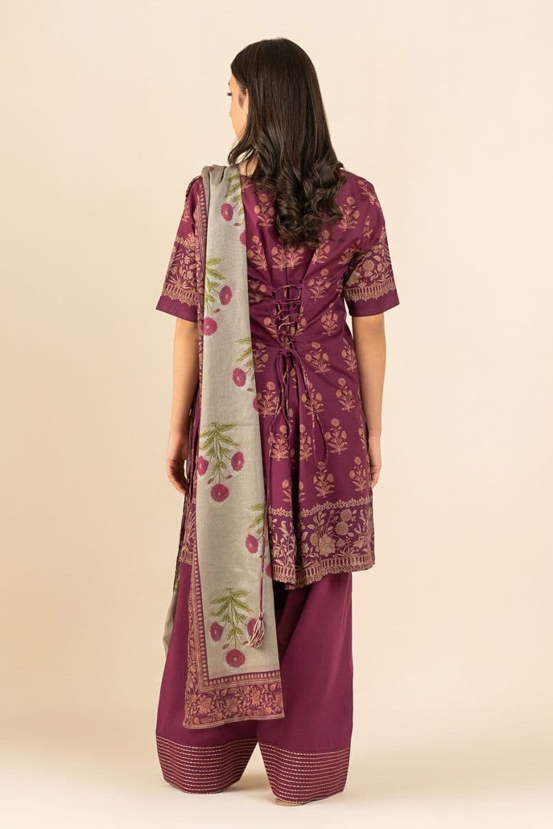 3 PIECE PRINTED LAWN SUIT-SAGE DEW ( UNSTITCHED ) thumbnail