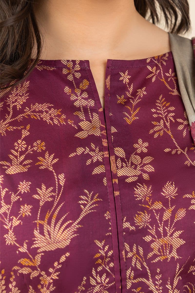 3 PIECE PRINTED LAWN SUIT-SAGE DEW ( UNSTITCHED ) thumbnail