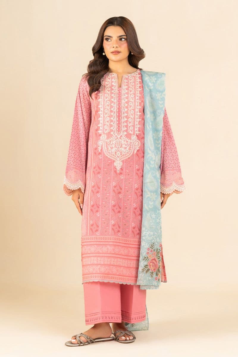 3 PIECE EMBROIDERED LAWN SUIT-VINTAGE TAUPE (UNSTITCHED) thumbnail